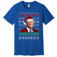 ILl Be Home For Christmas Funny Santa Trump Pajamas Ugly Gift Premium T-Shirt