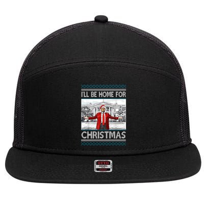 Ill Be Home For Christmas Donald Trump White House 7 Panel Mesh Trucker Snapback Hat