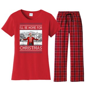 Ill Be Home For Christmas Donald Trump White House Women's Flannel Pajama Set