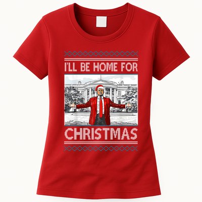 Ill Be Home For Christmas Donald Trump White House Womens T-Shirt