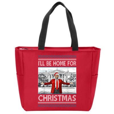 Ill Be Home For Christmas Donald Trump White House Zip Tote Bag