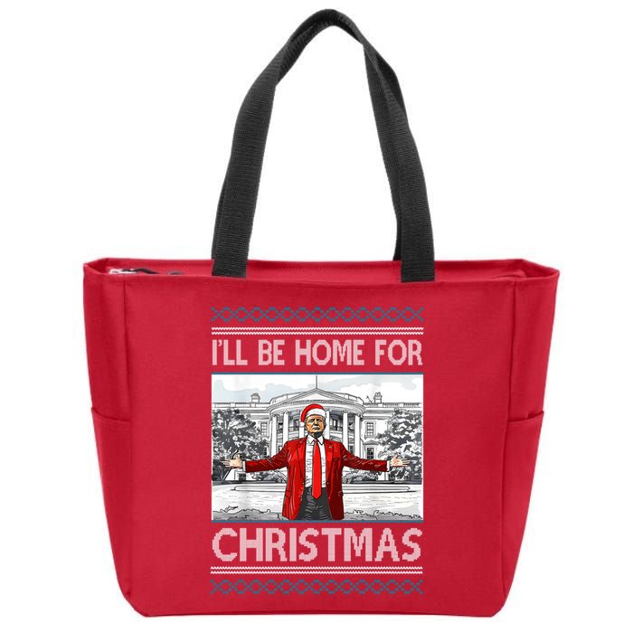 Ill Be Home For Christmas Donald Trump White House Zip Tote Bag