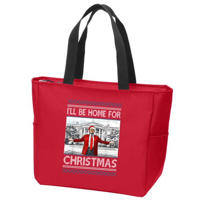 Ill Be Home For Christmas Donald Trump White House Zip Tote Bag