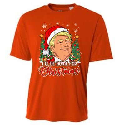 ILl Be Home For Christmas Funny Santa Trump Pajamas Xmas Gift Cooling Performance Crew T-Shirt