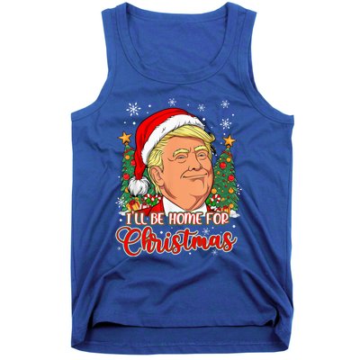 ILl Be Home For Christmas Funny Santa Trump Pajamas Xmas Gift Tank Top