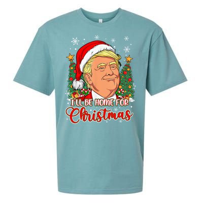 ILl Be Home For Christmas Funny Santa Trump Pajamas Xmas Gift Sueded Cloud Jersey T-Shirt