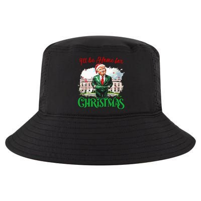 ILl Be Home For Christmas Funny Santa Elf Trump Xmas 2024 Cool Comfort Performance Bucket Hat