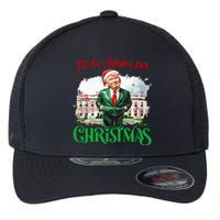 ILl Be Home For Christmas Funny Santa Elf Trump Xmas 2024 Flexfit Unipanel Trucker Cap