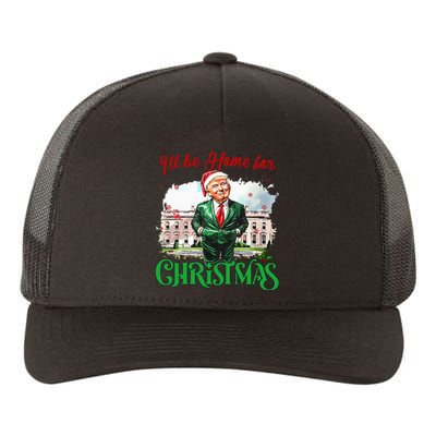 ILl Be Home For Christmas Funny Santa Elf Trump Xmas 2024 Yupoong Adult 5-Panel Trucker Hat