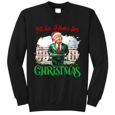 ILl Be Home For Christmas Funny Santa Elf Trump Xmas 2024 Sweatshirt