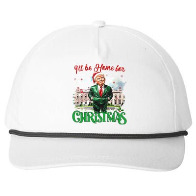 ILl Be Home For Christmas Funny Santa Elf Trump Xmas 2024 Snapback Five-Panel Rope Hat