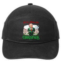 ILl Be Home For Christmas Funny Santa Elf Trump Xmas 2024 7-Panel Snapback Hat