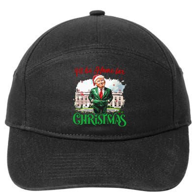 ILl Be Home For Christmas Funny Santa Elf Trump Xmas 2024 7-Panel Snapback Hat