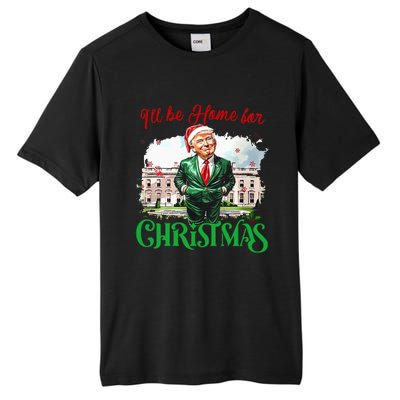 ILl Be Home For Christmas Funny Santa Elf Trump Xmas 2024 Tall Fusion ChromaSoft Performance T-Shirt