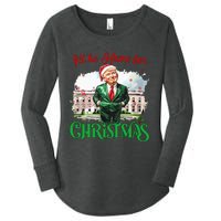 ILl Be Home For Christmas Funny Santa Elf Trump Xmas 2024 Women's Perfect Tri Tunic Long Sleeve Shirt