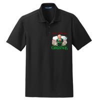 ILl Be Home For Christmas Funny Santa Elf Trump Xmas 2024 Dry Zone Grid Polo