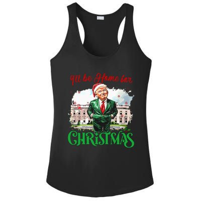 ILl Be Home For Christmas Funny Santa Elf Trump Xmas 2024 Ladies PosiCharge Competitor Racerback Tank