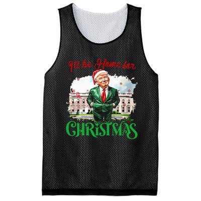 ILl Be Home For Christmas Funny Santa Elf Trump Xmas 2024 Mesh Reversible Basketball Jersey Tank