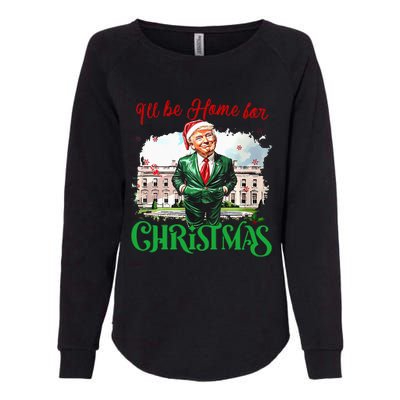 ILl Be Home For Christmas Funny Santa Elf Trump Xmas 2024 Womens California Wash Sweatshirt