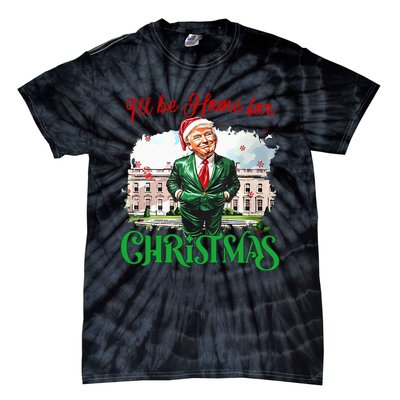 ILl Be Home For Christmas Funny Santa Elf Trump Xmas 2024 Tie-Dye T-Shirt