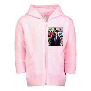 ILl Be Home For Christmas Santa Trump Xmas Pajamas Toddler Zip Fleece Hoodie