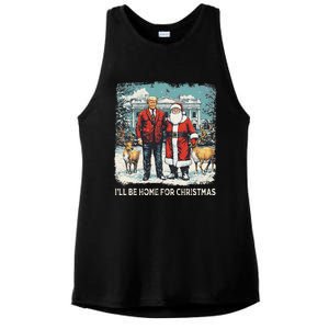 ILl Be Home For Christmas Funny Trump Xmas Santa Graphic Ladies PosiCharge Tri-Blend Wicking Tank