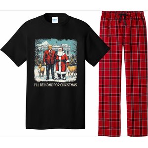 ILl Be Home For Christmas Funny Trump Xmas Santa Graphic Pajama Set