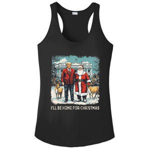 ILl Be Home For Christmas Funny Trump Xmas Santa Graphic Ladies PosiCharge Competitor Racerback Tank