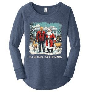 ILl Be Home For Christmas Funny Trump Xmas Santa Graphic Women's Perfect Tri Tunic Long Sleeve Shirt