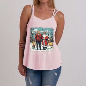 ILl Be Home For Christmas Funny Trump Xmas Santa Graphic Women's Strappy Tank