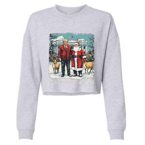 ILl Be Home For Christmas Funny Trump Xmas Santa Graphic Cropped Pullover Crew