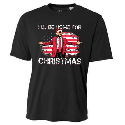 ILl Be Home For Christmas Political Trump American Flag Cooling Performance Crew T-Shirt