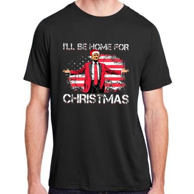 ILl Be Home For Christmas Political Trump American Flag Adult ChromaSoft Performance T-Shirt