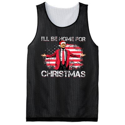 ILl Be Home For Christmas Political Trump American Flag Mesh Reversible Basketball Jersey Tank