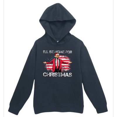 ILl Be Home For Christmas Political Trump American Flag Urban Pullover Hoodie