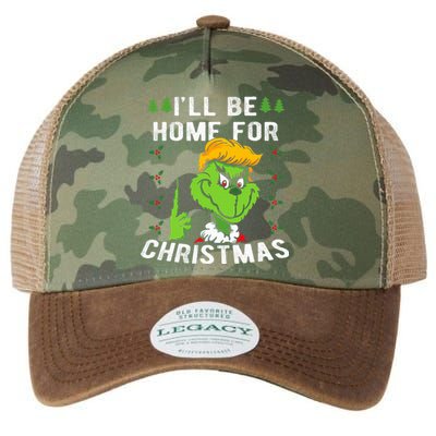 ILl Be Home For Christmas Trump 2024 Xmas Pajamas Legacy Tie Dye Trucker Hat