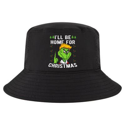 ILl Be Home For Christmas Trump 2024 Xmas Pajamas Cool Comfort Performance Bucket Hat