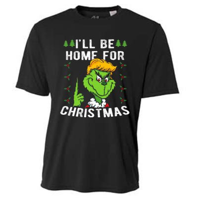 ILl Be Home For Christmas Trump 2024 Xmas Pajamas Cooling Performance Crew T-Shirt