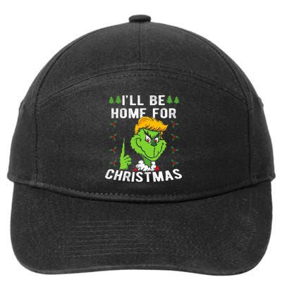 ILl Be Home For Christmas Trump 2024 Xmas Pajamas 7-Panel Snapback Hat