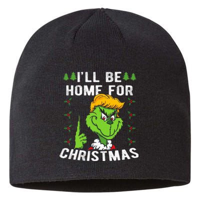 ILl Be Home For Christmas Trump 2024 Xmas Pajamas Sustainable Beanie