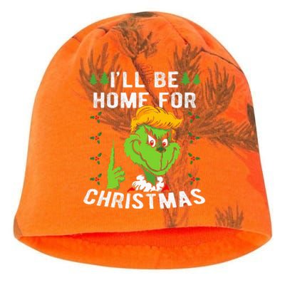 ILl Be Home For Christmas Trump 2024 Xmas Pajamas Kati - Camo Knit Beanie