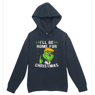 ILl Be Home For Christmas Trump 2024 Xmas Pajamas Urban Pullover Hoodie