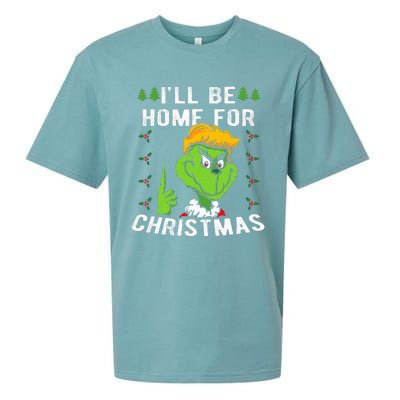 ILl Be Home For Christmas Trump 2024 Xmas Pajamas Sueded Cloud Jersey T-Shirt