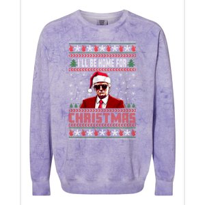 ILl Be Home For Christmas Santa Claus Trump Xmas Gift Colorblast Crewneck Sweatshirt