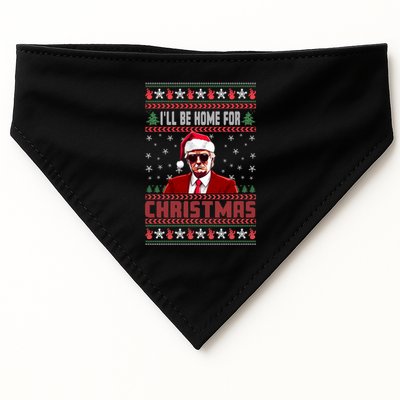ILl Be Home For Christmas Santa Claus Trump Xmas Gift USA-Made Doggie Bandana