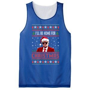 ILl Be Home For Christmas Santa Claus Trump Xmas Gift Mesh Reversible Basketball Jersey Tank