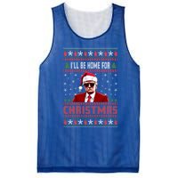 ILl Be Home For Christmas Santa Claus Trump Xmas Gift Mesh Reversible Basketball Jersey Tank