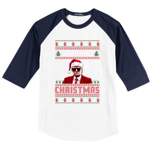 ILl Be Home For Christmas Santa Claus Trump Xmas Gift Baseball Sleeve Shirt