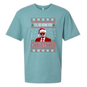 ILl Be Home For Christmas Santa Claus Trump Xmas Gift Sueded Cloud Jersey T-Shirt