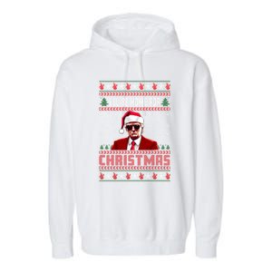 ILl Be Home For Christmas Santa Claus Trump Xmas Gift Garment-Dyed Fleece Hoodie